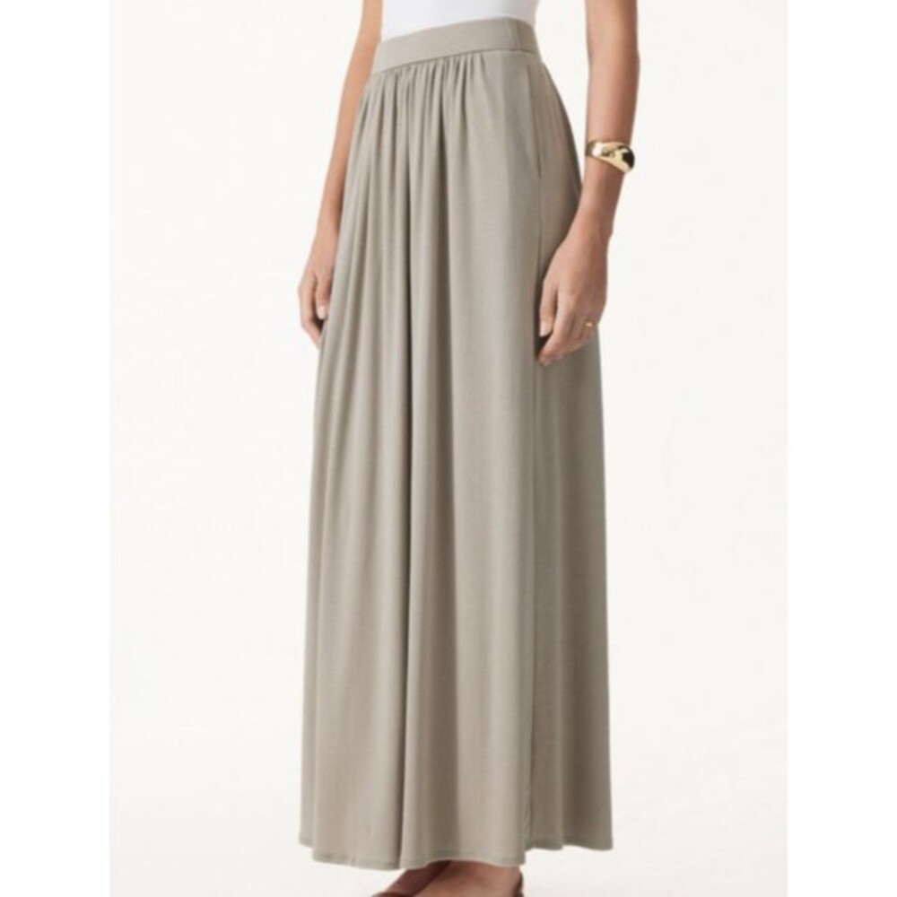 OGL Soft Stretchy European Linen Blend Side Pocket Maxi Skirt Size Medium